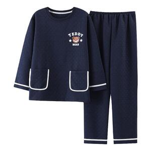 南极人睡衣女秋冬季加厚纯棉夹层空气棉家居服胖mm大码200斤套装
