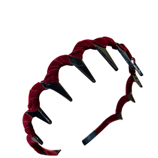 新年红色波浪发箍女洗脸2025新款秋冬高颅顶头箍带齿防滑发卡头饰