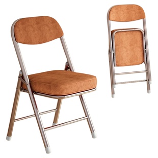 复古折叠椅凳子久坐舒适家用餐椅加厚办公电脑椅宿舍靠背椅子便携