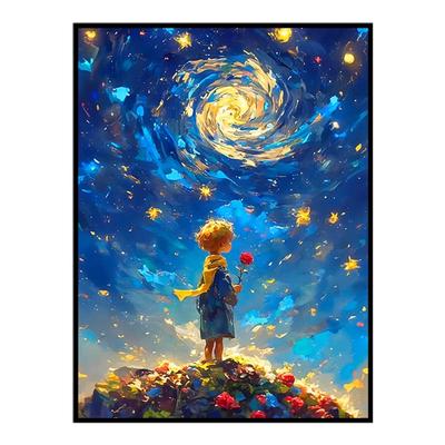 星空小王子拼图1000片带相框2025新款成人版高级感治愈解压装饰画