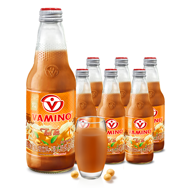 泰国进口哇米诺豆奶泰式奶茶风味300ml*6瓶植物蛋白奶茶下午茶 米泰实拍商品图