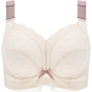 月色大胸显小胸内衣女薄款聚拢全罩杯收副乳防下垂胸罩大码mm文胸