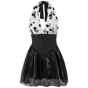 亦美珊挂脖泳衣女2025年新款微胖显瘦连体绝美高级感纯欲泡温泉