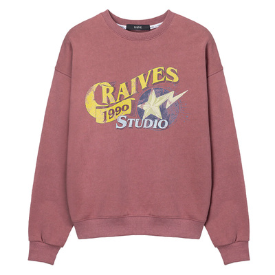 RAIVE宽松logo印花圆领卫衣