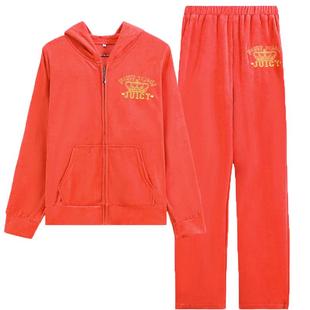 2025年新款金丝天鹅绒休闲两件套装女春秋季时尚显瘦跑步运动服潮