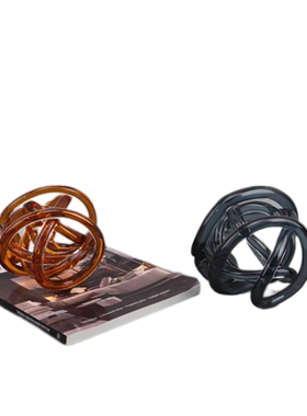 轻奢客厅电视柜玻璃麻团装饰品