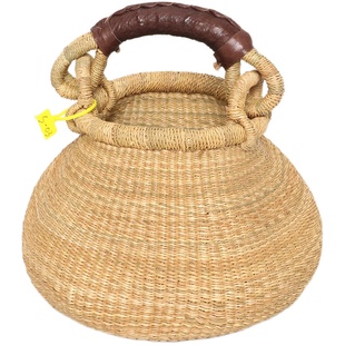 Roomology加纳进口Bolga编织壶篮草编篮收纳篮花盆小号