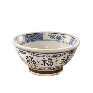 中式福字陶瓷拉面碗家用2025新款釉下彩吃面大碗面条碗高脚汤面碗