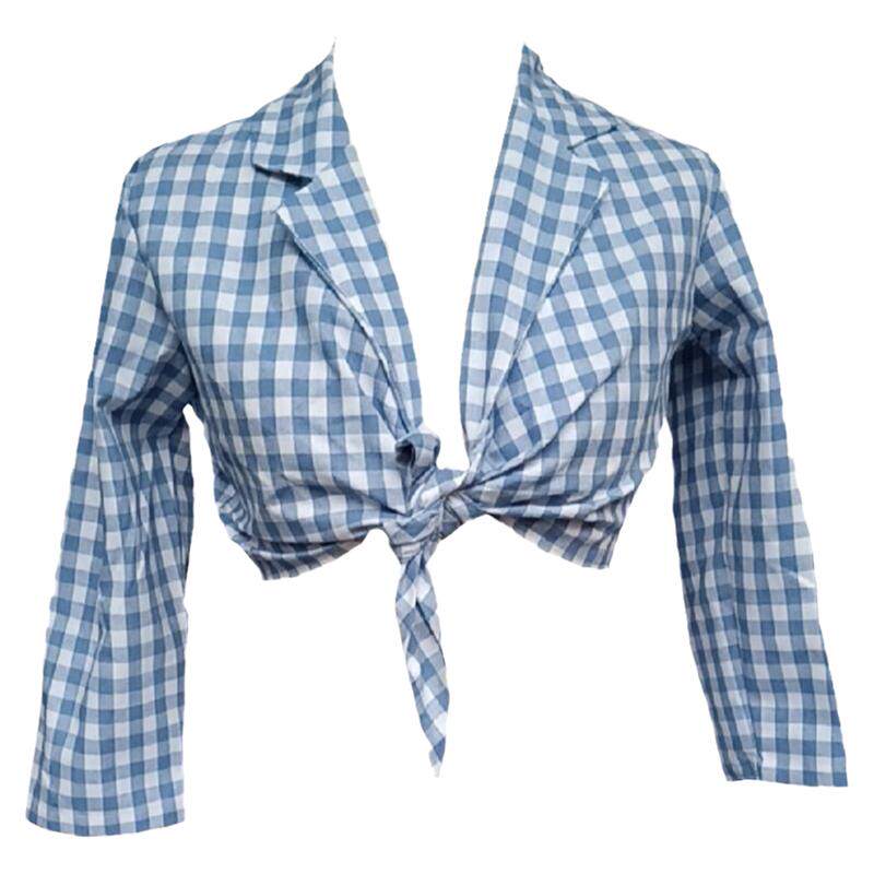 纯欲风辣妹格子防晒上衣苹果嘉儿cos服薄荷曼波主播漫展女士衬衫