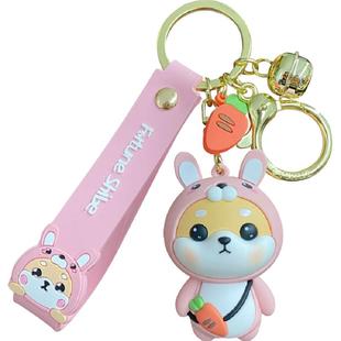 十二生肖本命年卡通汽车钥匙扣挂件女兔年柴犬公仔情侣送礼包饰品
