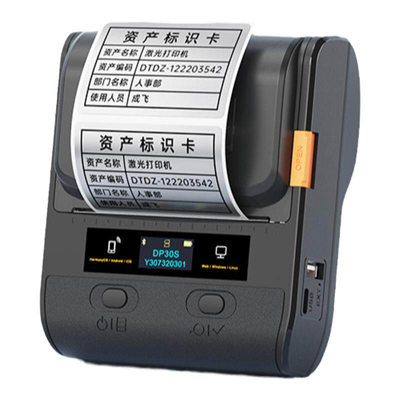 德佟数码DP30S亚银纸标签打印机固定资产卡片贴纸打标机食品名牌手持小型便携式机器热敏不干胶贴纸标签机