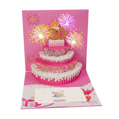 3D灯光生日贺卡音乐吹蜡烛换音乐