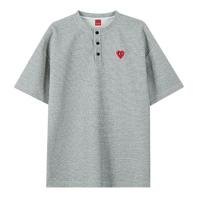 查尔斯桃心美式复古高街短袖t恤