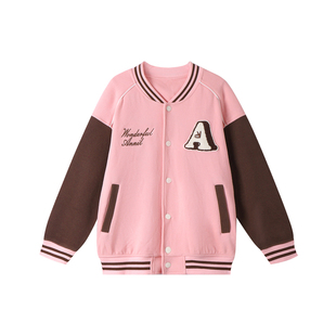 安奈儿童装针织外套秋季学院风透气宽松弹力上衣