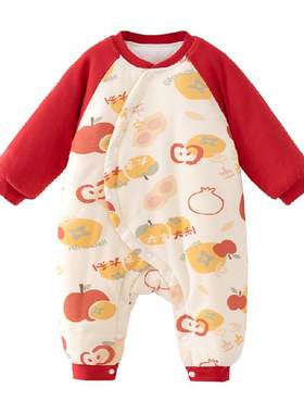 婴蓓依秋冬国风拜年服棉服连体衣