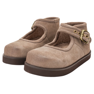 SGIRL TWTW复古厚底玛丽珍鞋女2025秋冬加绒休闲鞋温柔勃肯单鞋子