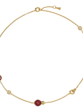 HERBE合璧 福禄来葫芦朱砂两戴项链手链毛衣链 新年通勤时尚百搭