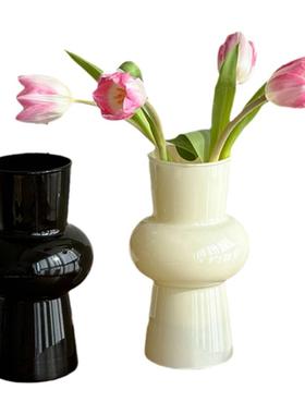 中古复古法式ins风餐桌玻璃花瓶摆件母亲节客厅插花鲜花仿真花小