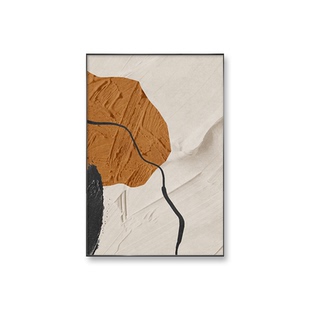 餐厅装饰画抽象艺术肌理壁画橙色挂画简约大气饭厅组合