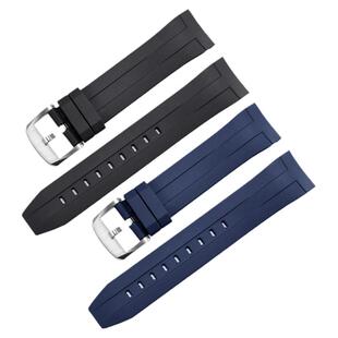 适用西铁城蓝天使二代光动能空中之鹰JY8078弧口硅胶橡胶手表带男