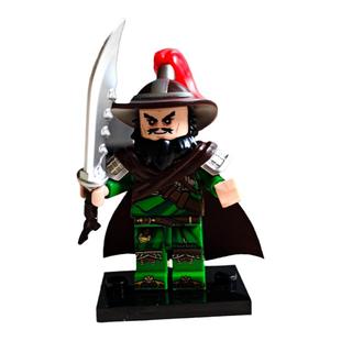 迪库积木三国小侠人仔关羽军团周仓 关平 单刀赴会赤兔马武将玩具