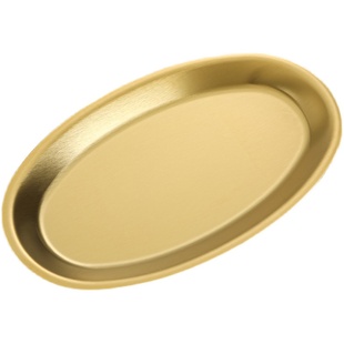 韩式不锈钢鱼盘椭圆形盘子蒸鱼盘金色创意旦形盘烧烤盘菜盘子托盘