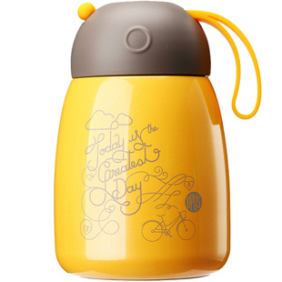 opus保温杯女士便携小巧迷你少女学生可爱大肚杯儿童水杯刻字logo