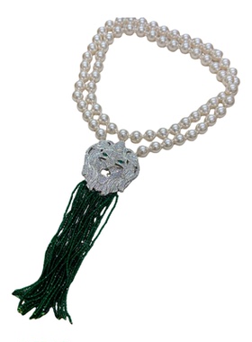 饰品10M施家珍珠毛衣链吊坠狮子