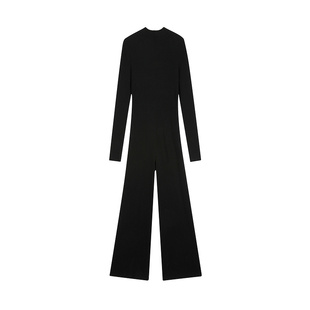 JNBY/江南布衣秋季连体衣女修身立领长袖黑色休闲女装5N7F11510