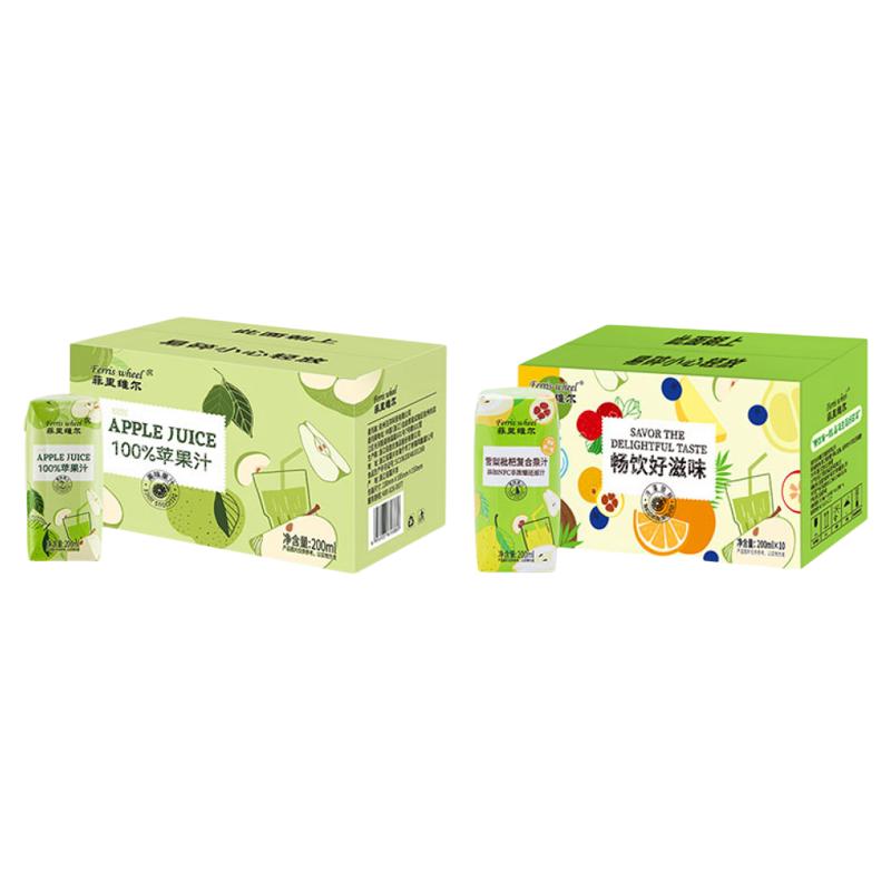 菲里维尔复原苹果汁200ml*12瓶*1箱+雪梨枇杷汁200ml*10瓶*1箱
