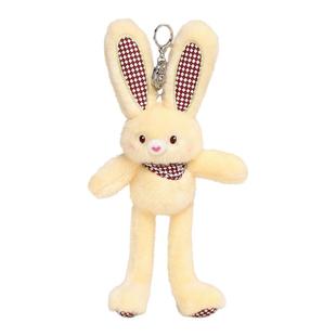 NewToys 正版可爱格子抽拉耳兔子毛绒玩偶孩童公仔钥匙扣书包挂件