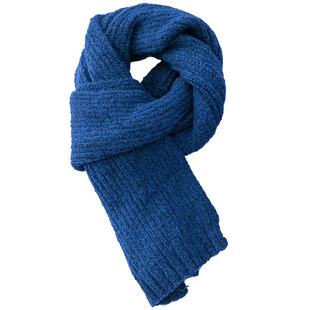 蓝色帽子围巾两件套克莱因蓝毛线保暖针织冷帽女士东北防寒冬帽男