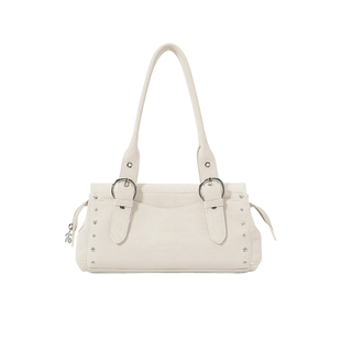 ANGELSKY机车包腋下法棍包单肩波士顿包新款棕色包包秋冬高级感