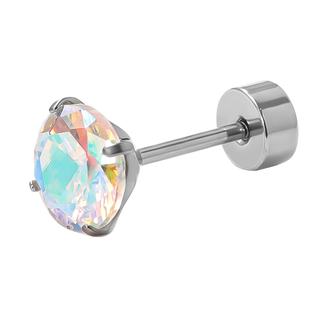 医用钛合金植入级F136平底座耳钉防发炎养耳洞超闪绝美耳骨钉男款