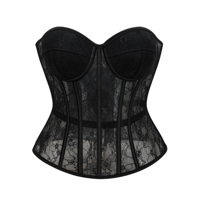 束身衣网眼蕾丝双层透视显瘦束腰