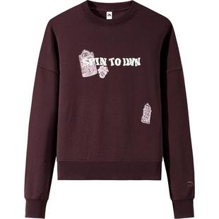 安踏套头卫衣女子冬季长袖圆领休闲百搭宽松运动服上衣162448713S