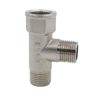 燃气煤气专用三通天然气管道配件全铜加厚4分三外丝外外内接头