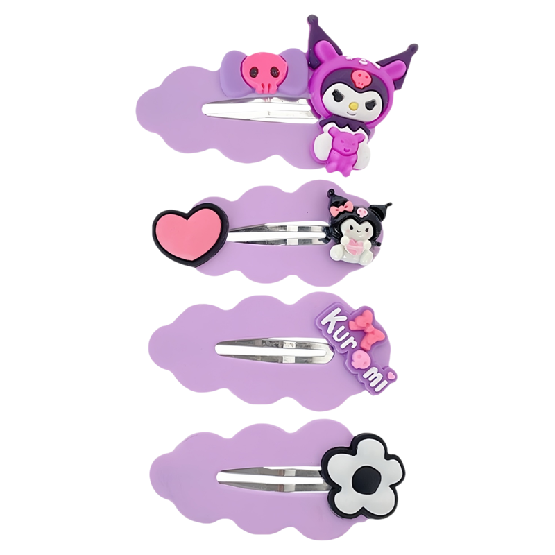 五件套bb夹碎发儿童前额边夹可爱库洛米卡通发卡甜美云朵夹发饰