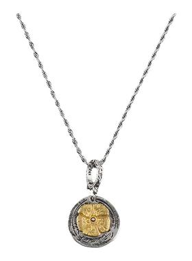 复古海棠花与老鹰吊牌项链