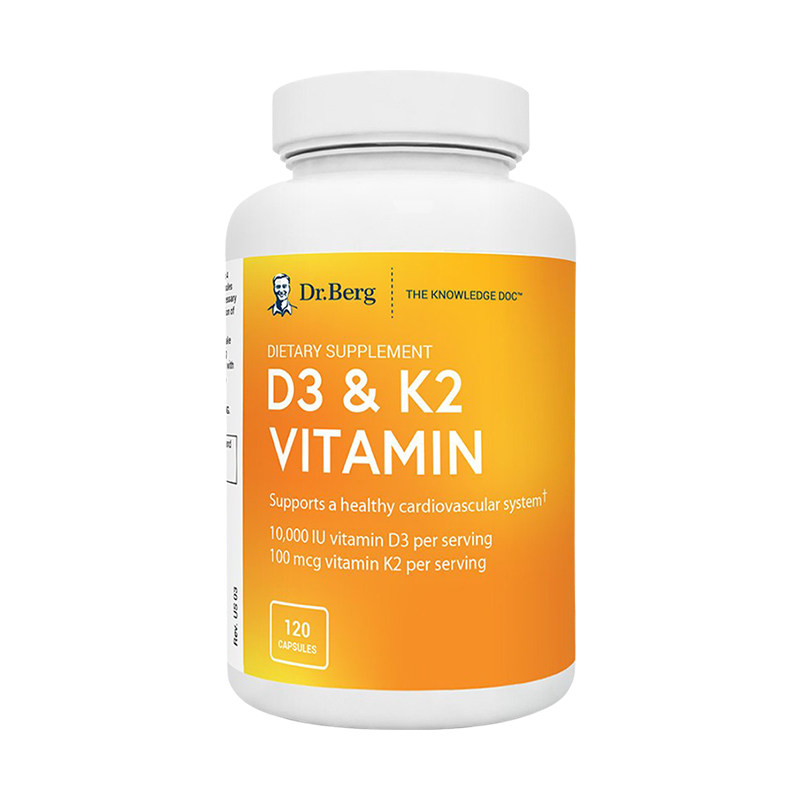 美国直邮 Dr. Berg’s 维生素D3 & K2 MK7 心脏骨骼健康120粒成人