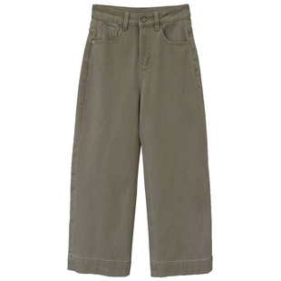 四面弹莱赛尔高腰显瘦加绒牛仔裤女秋冬宽松直筒植绒阔腿奶奶裤冬