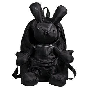 甜酷兔子卡通双肩包女2026新款大容量时尚旅行牛津布上课书包背包