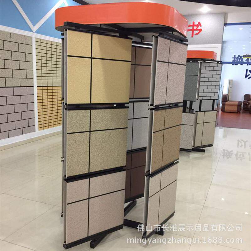 供应瓷砖真石漆大理石硅藻泥艺术涂料展示展具展柜样板旋转架直供
