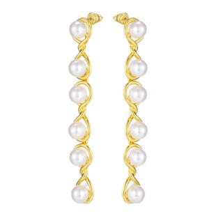 [新品]daartemis达弥 珍珠流苏耳链女高级感耳环曲线