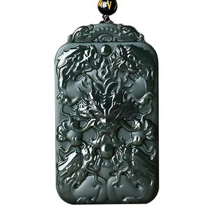 九龙护主吊坠生肖龙挂件项链天然新疆塔青玉石玉佩玉坠挂件