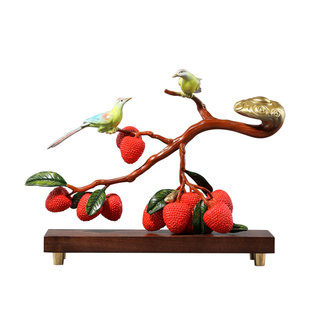 大明铜匠名利双收荔枝摆件玄关客厅酒柜装饰品电视柜乔迁新居礼品