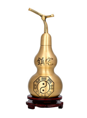 纯黄铜五帝钱挂件铜葫芦客厅摆件