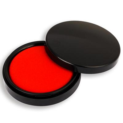 得力红色印台油性速干办公用品