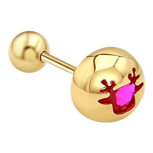 【秋冬新品】一撇一捺YPYN哥特式优雅耳骨钉10K金单只耳钉刚玉