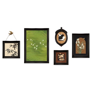 中古风挂画客厅沙发背景墙装饰画法式油画餐厅组合壁画宋式美学